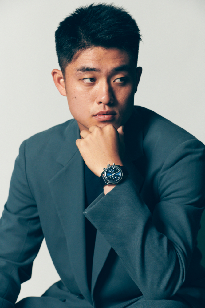 Tag Heuer campaign shot with tennis player Wu Yibing by London based photographer Dominic Marley