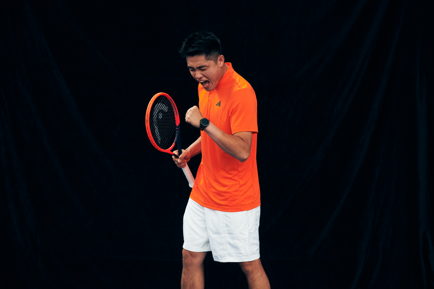 Tag Heuer campaign shot with tennis player Wu Yibing by London based photographer Dominic Marley